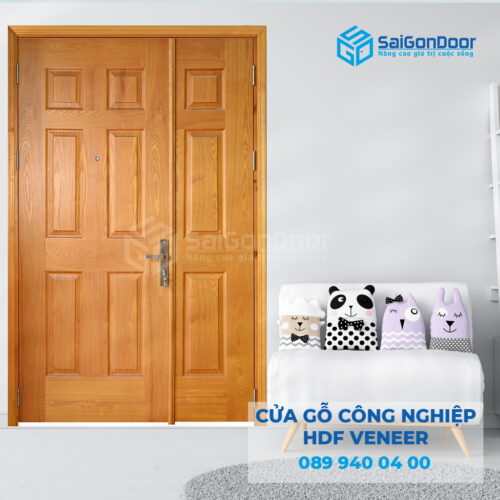 Cửa Gỗp HDF Veneer 9A Sồi me bong con-SGD